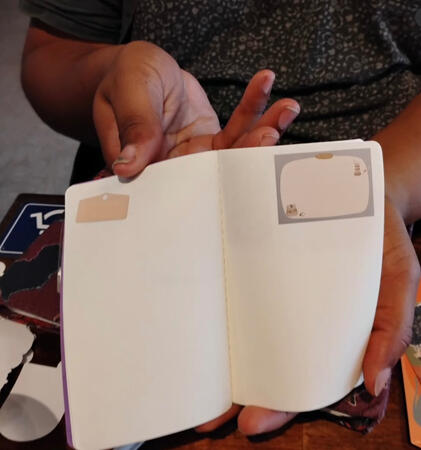 Inside of journal project by participant. Inside of journal project by participant.